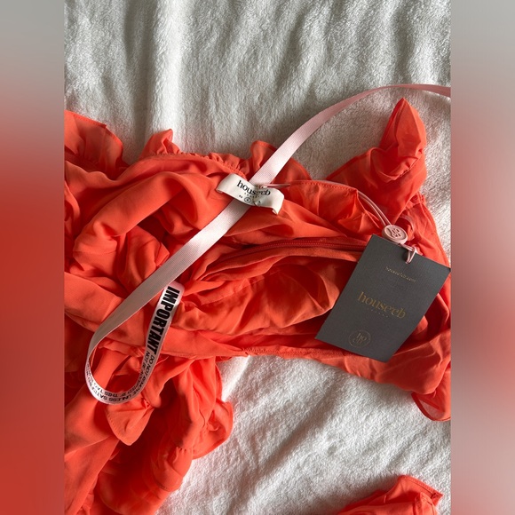 NWT House of CB pixie ruffle Georgette Body-con Cocktail Dress - Picture 11 of 12